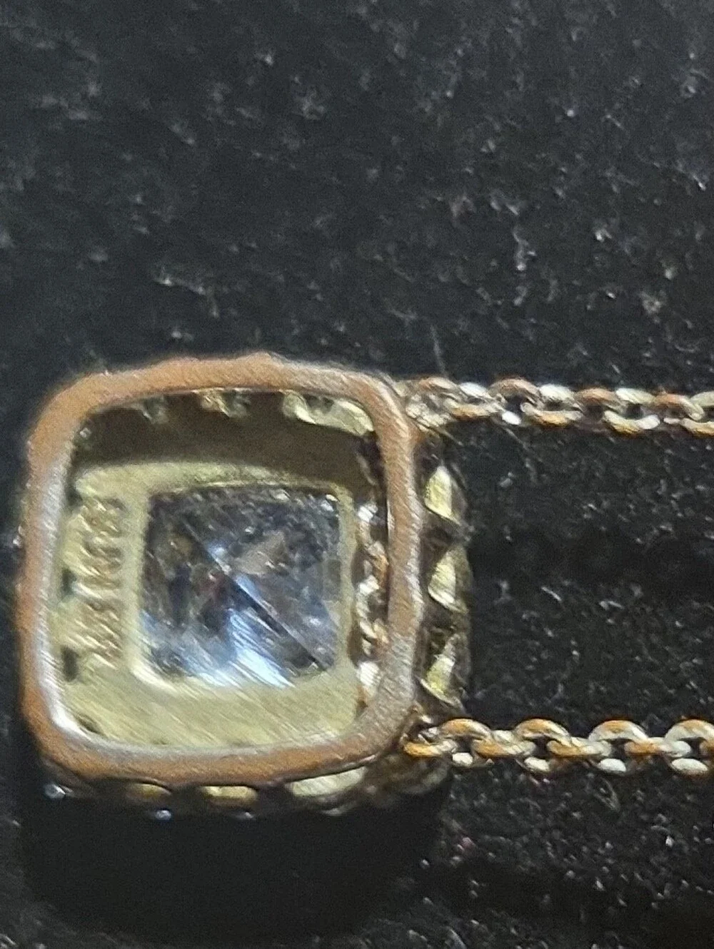 KAY JEWELERS Halo Square Cubic Zirconia Pendant Necklace - 925/MM stamp NEW